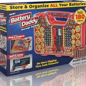 organize and safely store your batteries with the ontel battery daddy a